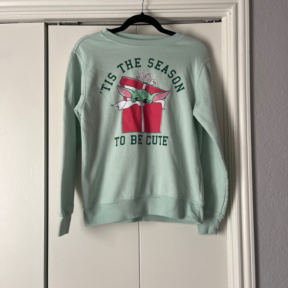 Star Wars Baby Yoda Sweatshirt 'Tis The Season To Be‎ Cute Graphic SM